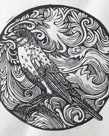 Scrollwork Series : Cut-Throat Finch