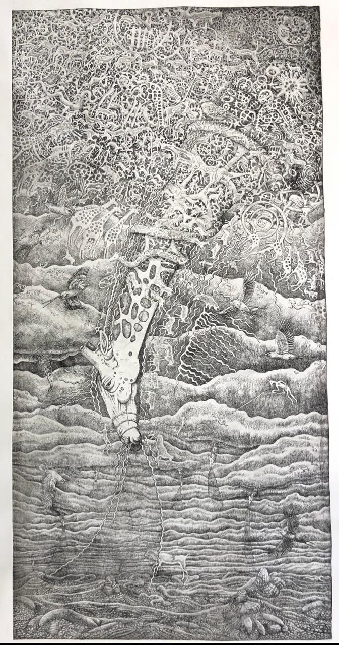 Giraffe Work (Framed)